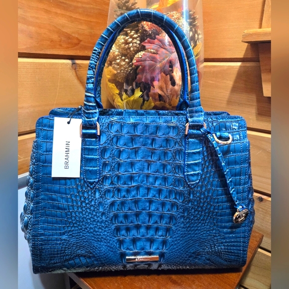 Brahmin Finley Bermuda Ombre Leather Satchel NWT - Picture 1 of 9